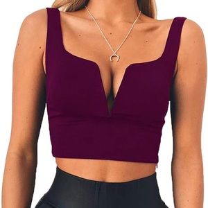 Purple Side Zip‎ Crop Top
